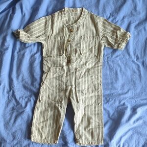 Striped Short Sleeve Jumpsuit